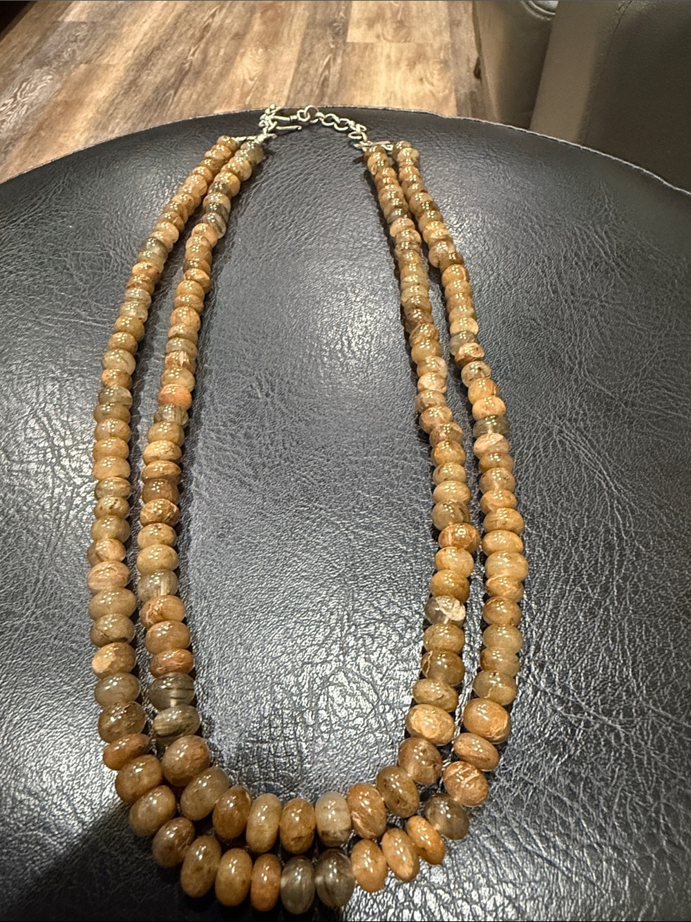 Triple Strand Brown Beaded Necklace - Women Jewelry
